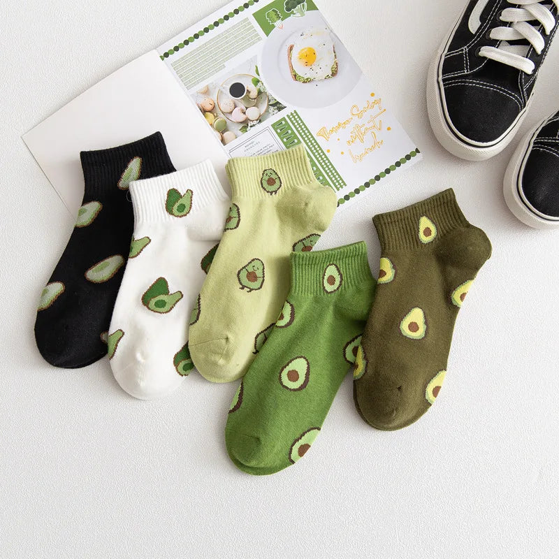 Avocado Short Women's Socks Marvel Shallow Mouth Socks Spring and Autumn Short Tube Women's Socks