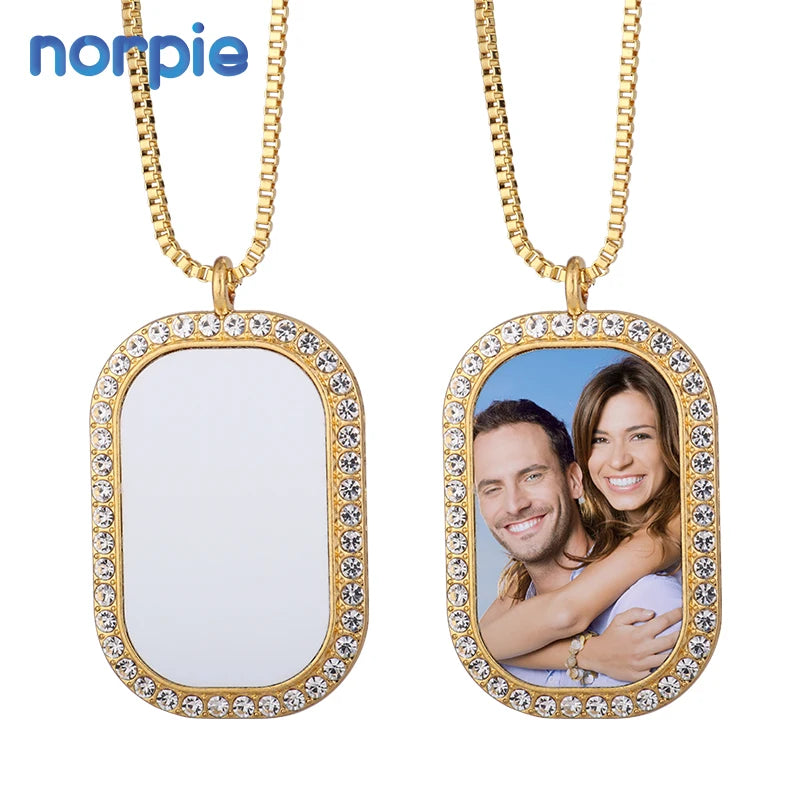 Jewelry Elegant Gold Silver Colour Sublimation Blank Rhinestones Necklaces