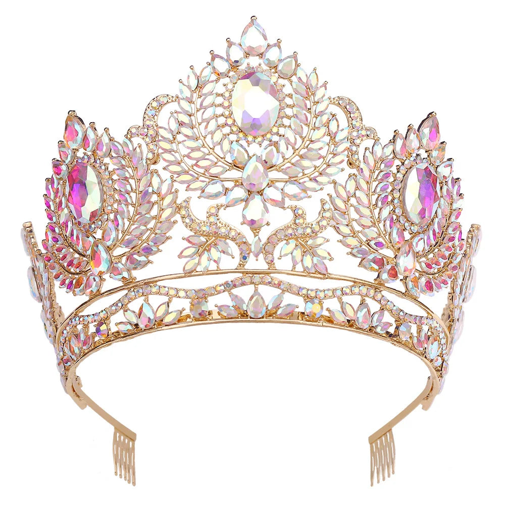 Luxury Handmade Crystal and Rhinestone Bridal Hair Accessories Wedding Tiaras for Women