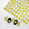 Aha Ins Distorted Smile Face Design Expression Nail Art Stickers Decorations