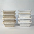 Disposable Sugarcane Bagasse Pulp Food Tray Container Box Matt Lamination Embossing for Chewing Gum Sushi Box Type Folders
