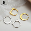ICEBELA Jewelry Factory Minimalist Rings Smooth18k Gold Plated Round Square Finger Unique Stacking 925 Sterling Silver Rings