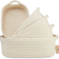 Nordic Style INS Five-Piece Foldable Cotton Rope Storage Basket Set Organizer for Home Baby Laundry Snack Toy Storage