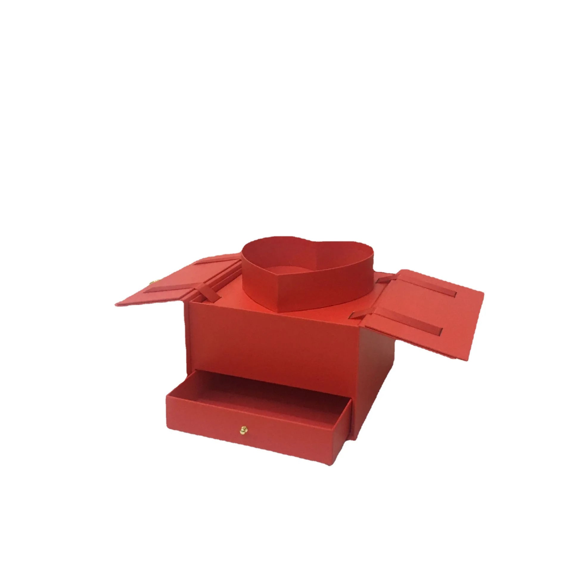 Custom Designed Double-Deck Square Floral Cardboard Rigid Gift Box UV Coating Embossed Recycled Materials Mother's Day
