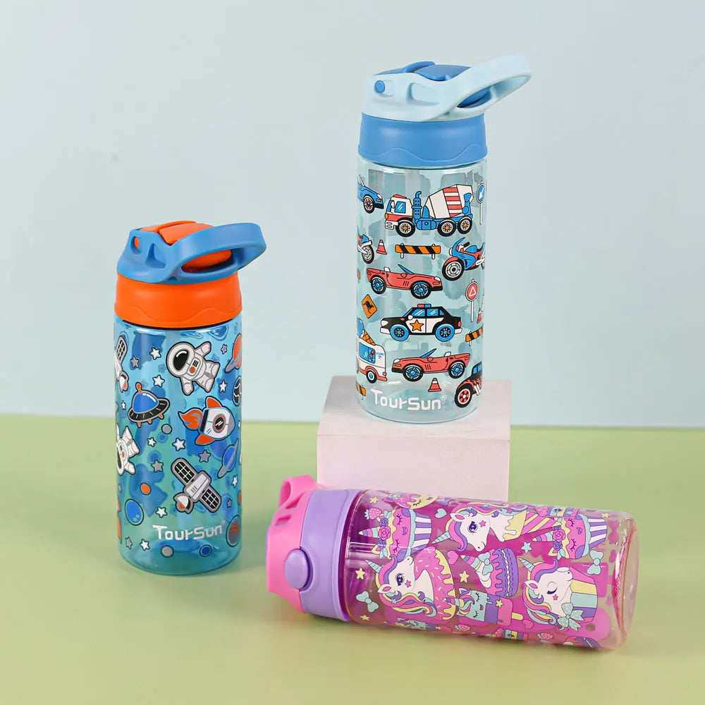 420ml BPA-Free Reusable Plastic Kids Water Bottle with Straw for School for Boiling Water