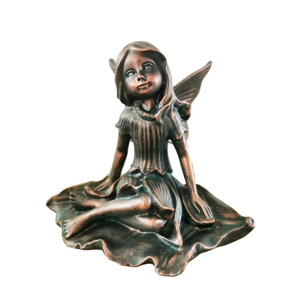 New Arrival Resin Angel Garden Sculpture Collection Sitting Angel Statue Flower Fairy Statue Home Decoration