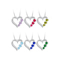 Wholesale Custom Classic Women Jewelry Custom Initial 925 Sterling Silver Engraved Name Heart Pendant Family Birthstone Necklace
