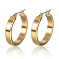 Wholesale New Trendy Big Hoop Earrings Women Stainless Steel Gold Color Circle Round Earring Female Accessories Jewelry