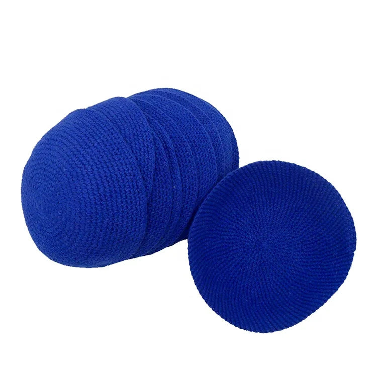 New Crochet Custom Jewish Hat Blue Cotton Knitted Yarmulke Kippah Breathable for Wedding Adult Ceremony and Bar Mitzvah Gift