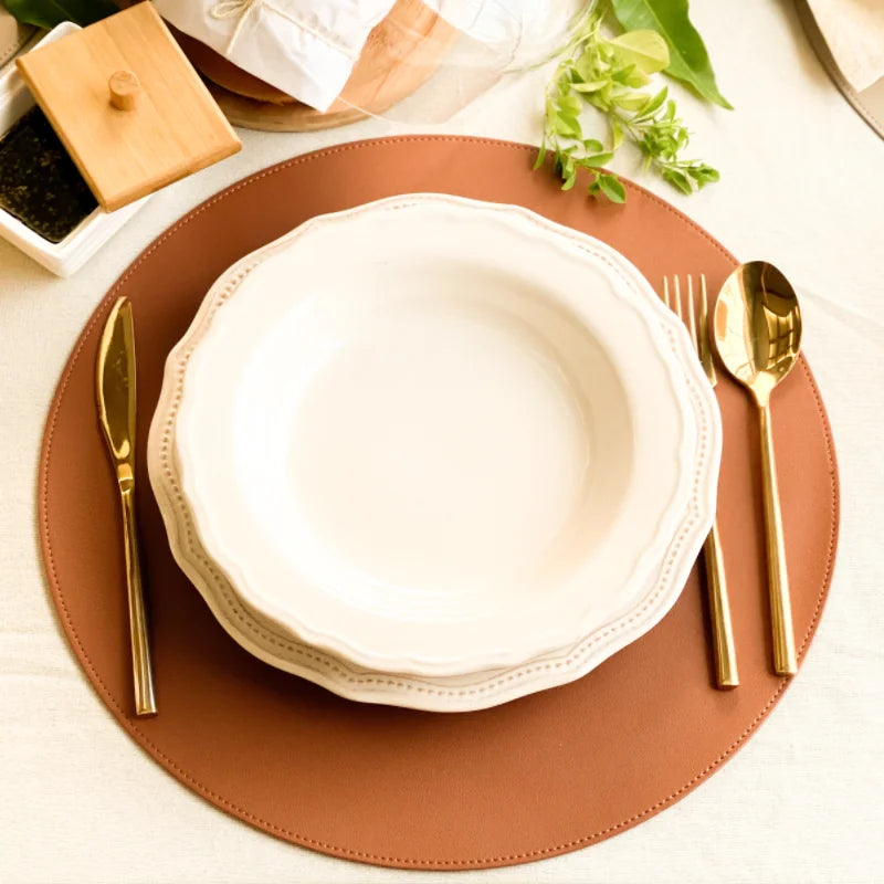 Christmas Round Placemats Table Modern Placemat Place Mats Leather Dining Table Mat Pad