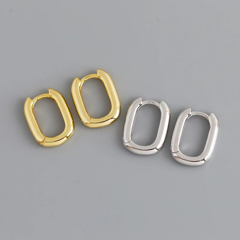 Hot Wholesale Chic Square Hoop Earrings High Polished Minimalist Geometric Hoop Earrings for Women