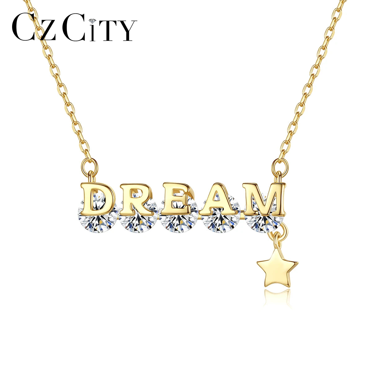 CZCITY Chain Gold 2026 Dainty Fashion Trendy Unique Designer Plated for Woman Letter Star Necklace Charm