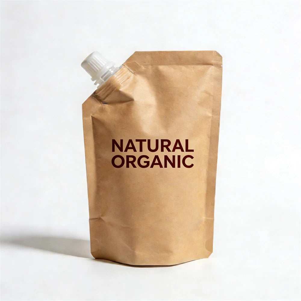 Wholesale 350ml Aluminum Foil Kraft Paper Bag with Corner Spout Kraft Paper Spout Pouch