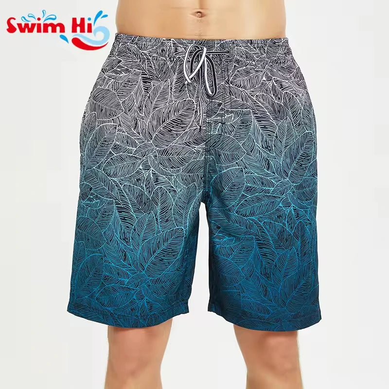 Wholesale Price Mens Swimwear Beachwear 4 Way Strength Fabric Custom Printing Swim Trunks Boardshorts for Men