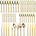 Bulk Golden Cutlery Stainless Steel Gold Service Spoon Fork Knife Silverware Serving Gold Wedding Flatware Set
