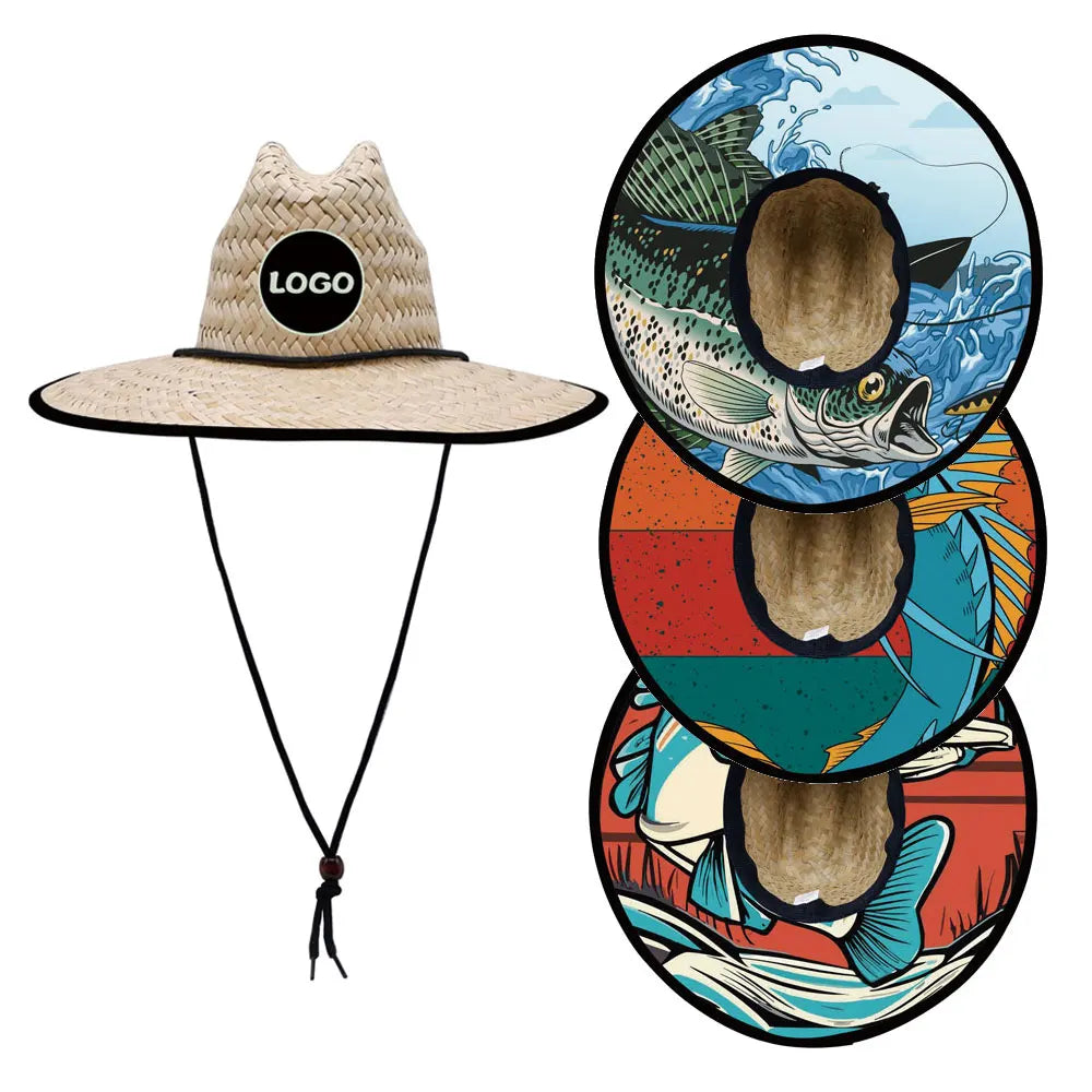 2024 Realbond Mens Eco-friendly Sombrero Straw UV Protection Boating Beach Fishing Lifeguard Sports Straw Hats