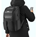 Custom Logo Duffel Backpack with Zipper Closure Capacious Polyester Lined Business Laptop Book Bag for School and Travel
