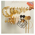 VKME Fashion Metal Circle Drop Earrings Set for Women Korean Butterfly Pearl Hoop Earrings Trend Party Jewelry
