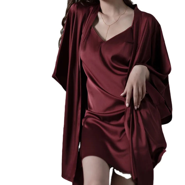 Super Soft Long Sleeves 100% Silk Robe With Belt for Women
