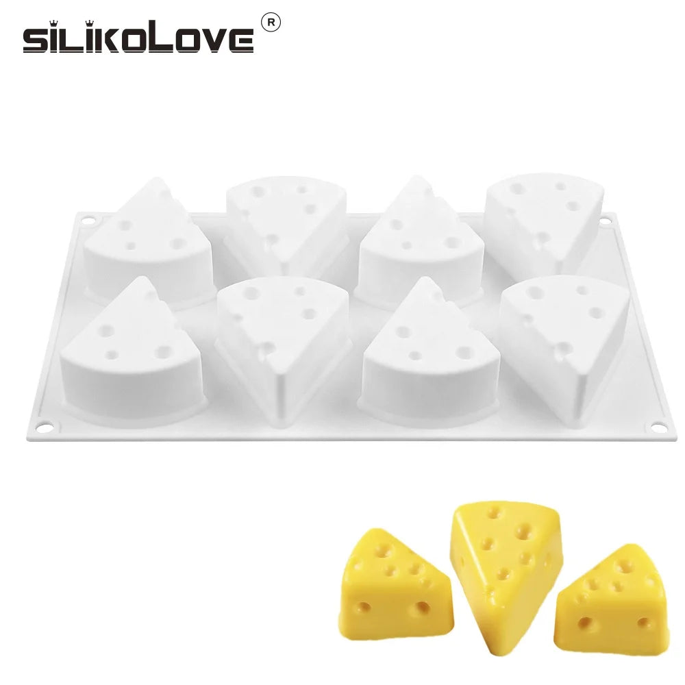 New Design 8 Cavities 3D Diy Baking Mold Cheese Block Cake Silicone Mold Cheese Mousse Decoration