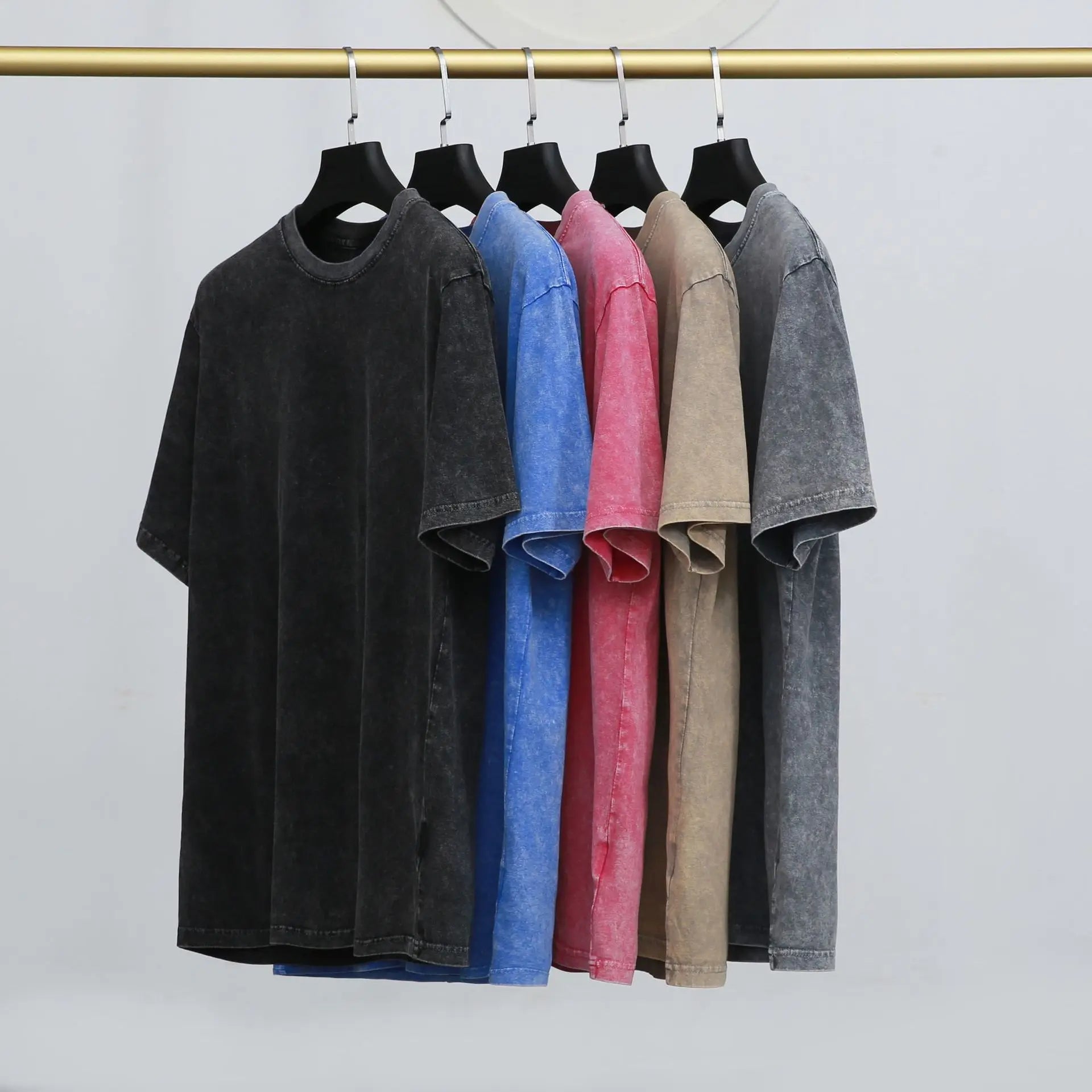 Personalized Custom Drop Shoulder Heavyweight Blank Cotton Acid Wash T-shirt Oversized Tshirt Vintage T Shirt