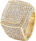 DUYIZHAO Hip Hop Jewelry Custom Alloy Ring With Rhinestone Square Alloy Ring Wholesale
