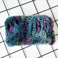 Real Rabbit Fur Headband Women Trendy Knitted Rex Rabbit Fur Convertible Headbands and Neck Warmer for Girls
