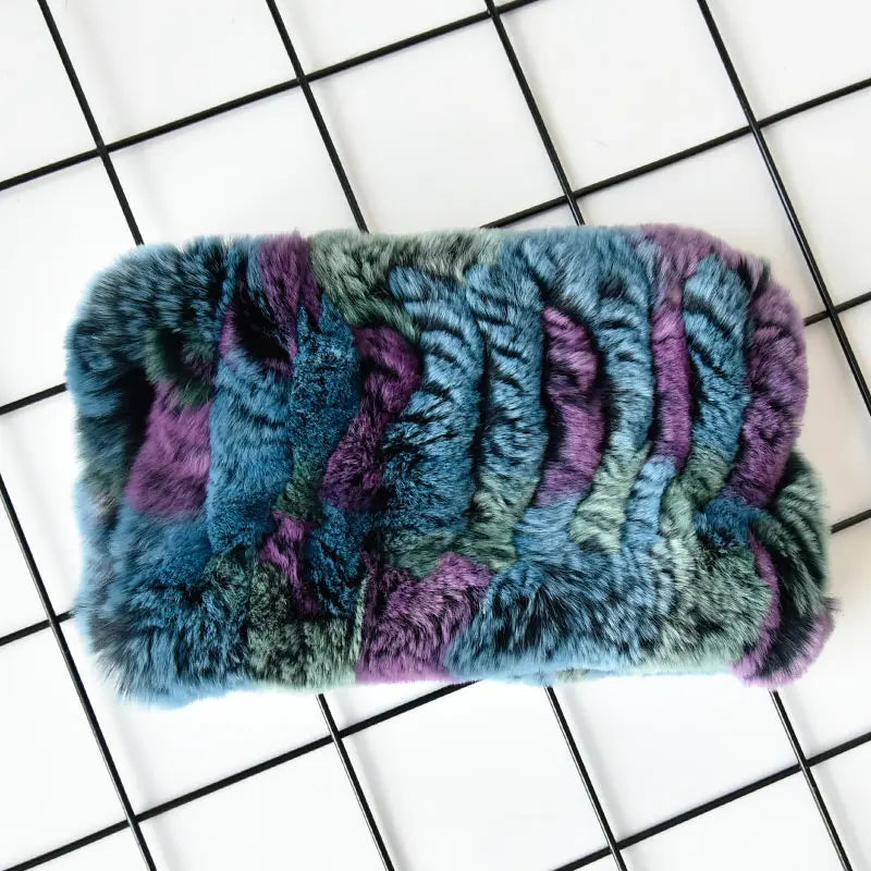 Real Rabbit Fur Headband Women Trendy Knitted Rex Rabbit Fur Convertible Headbands and Neck Warmer for Girls