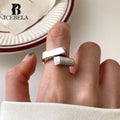 Wholesale Unique Geometric Shape Korean Minimalist Ring 18K Gold Plated 925 Sterling Silver Jewelry Open Rings for Girls Women