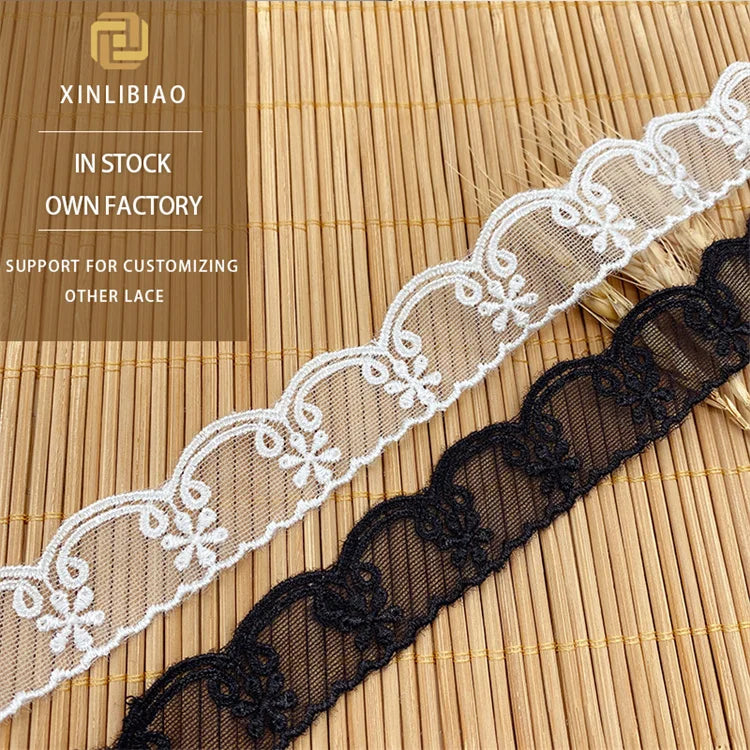 Wholesale Water Soluble Polyester Mesh Lace Organza Embroidery Lace for Garments and Bags for Clothing Accessories