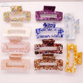 Best 4.1 Inch French Design Square Large Acetate Hair Claw Clip Strong Hold Hair Clips for Thick Hair