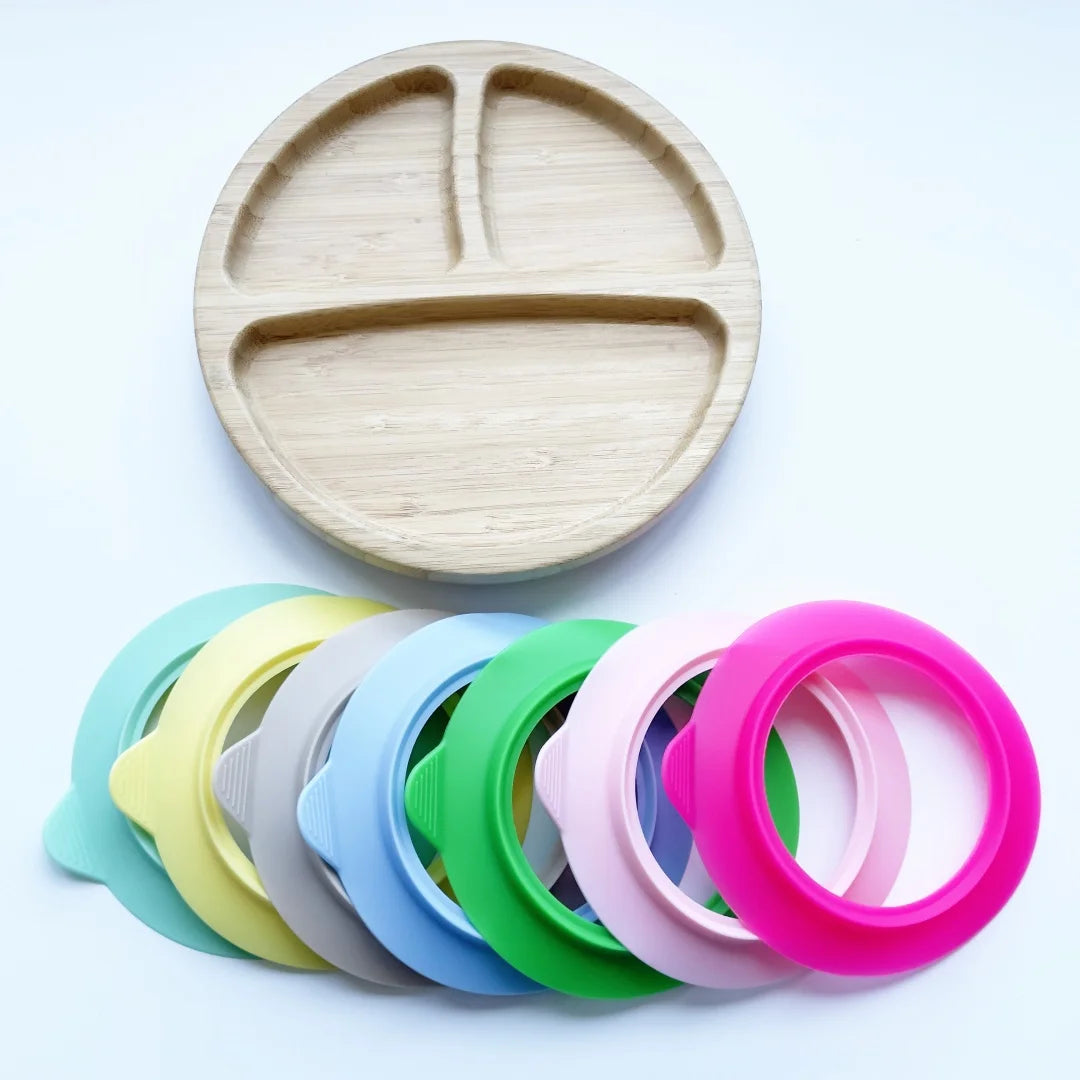 Manufacturer BPA Free Kids Dining Tableware Set Cartoon Animal Suction Plate Bamboo Baby Feeding Set Safe and Eco-Friendly