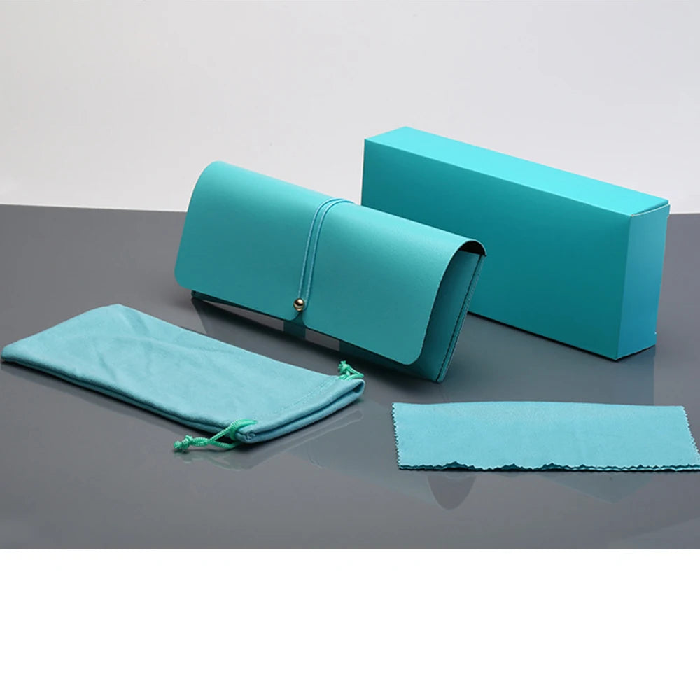 2025 Rectangle Sunglasses Packaging Customized Logo Box PU Case with Zipper Closure Soft Women