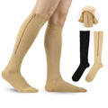 Custom Logo Zipper Medical Nylon Compression Calf Socks Plantar Fasciitis Knee High Socks