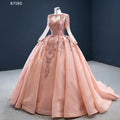 Jancember RSM67160 Long Sleeve Lace Applique Ladies Evening Dress
