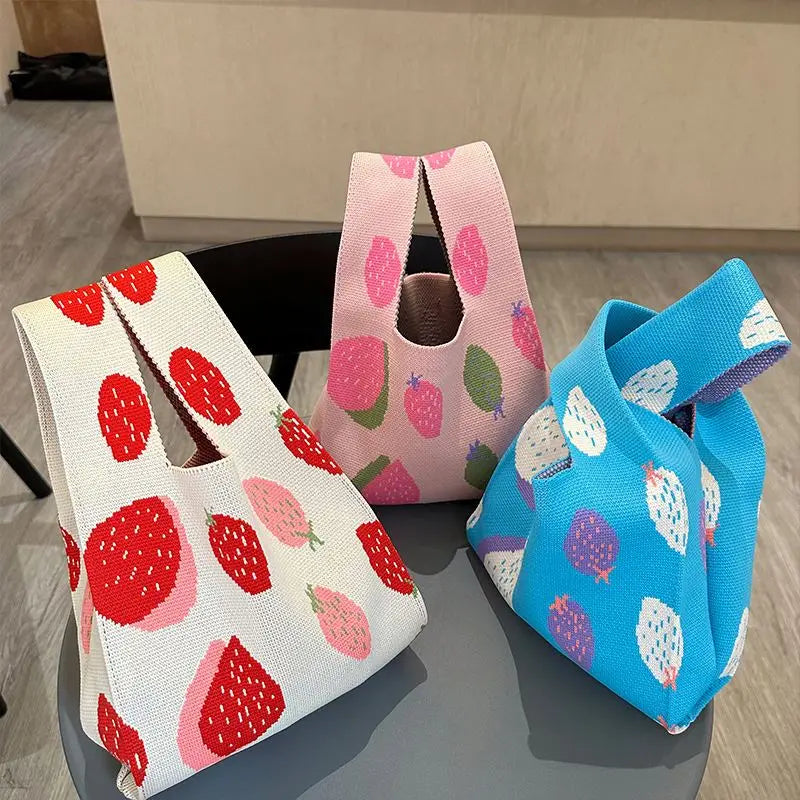 Eco-friendly Small Crochet Tote Handbag Ladies' Shopping Knitting Fabric Bag