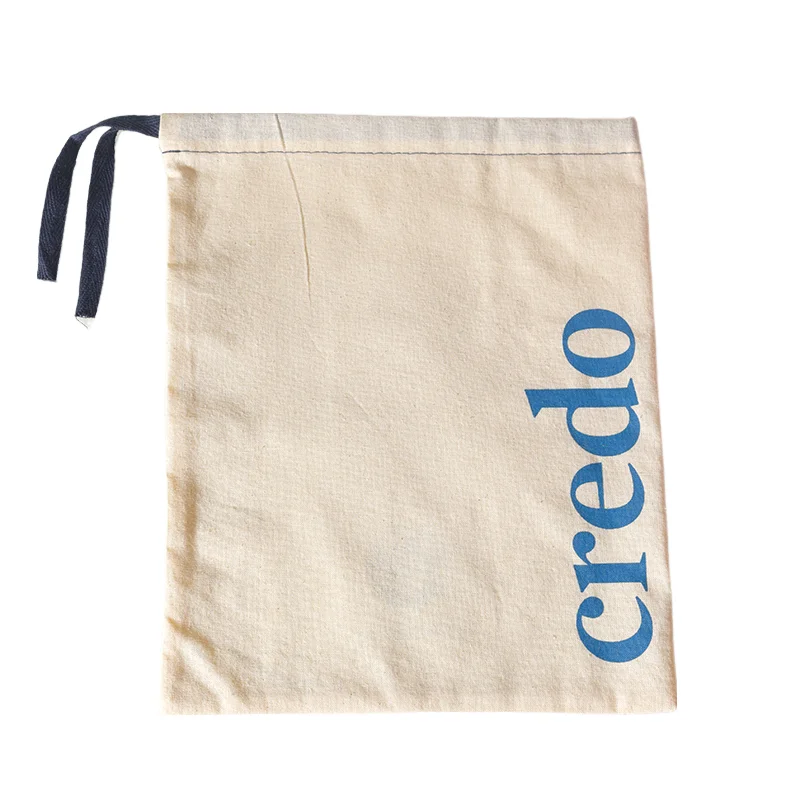 Custom Brand Logo Eco Friendly Fancy Drawstring Cotton Gift Packaging Bags for Fashion Accessories