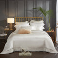 ODM/OEM Top Luxury Satin 100% Mulberry Silk White Comforter Duvet Cover Lace Home Textile Bedding Sets Wholesaler