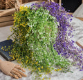 Golden Bell Willow Wall Hanging Green Plant Simulation Rattan Plastic Basket Christmas Graduation Wall Decoration False Flower