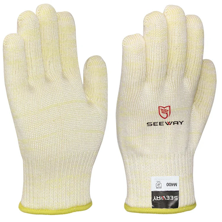 Seeway Dotted Style Aramid Polycotton Lightweight BBQ Gloves EN407 Certified Heat Resistant for Grilling & Cooking