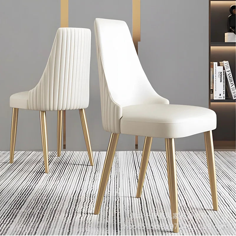 High-End Leather and Metal Dining Chairs Luxury Mahjong Tables for Hotel Leisure Negotiation Durable Steel Metal
