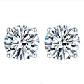 Moissanite Earrings 925 Sterling Silver 4 Prongs Set 18K Gold Stone Ladies Engagement 1CT 6.5mm Moissanite Earrings Men