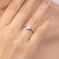 Women Jewelry 925 Sterling Silver Rhodium Plated Pink Heart Zircon Wedding Ring