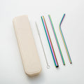 Custom Private Label logo Recyclable Drinking 304 Stainless Steel Straws Classical Set