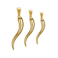 Stainless Steel Hot Pepper Charms Talisman Italian Jewelry Lucky Horn Pendants 18k Gold Chilli Charm Pendant for Women