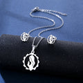 Cheap New Stainless Steel Mother's Day Necklace Earring Set Earrings Collarbone Chain Two-piece Set Accessories Wholesale