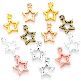 6 Color Star Charms Alloy Metal for Earring Necklace Pendants DIY Handmade Jewelry Accessories Making 15*12mm L341
