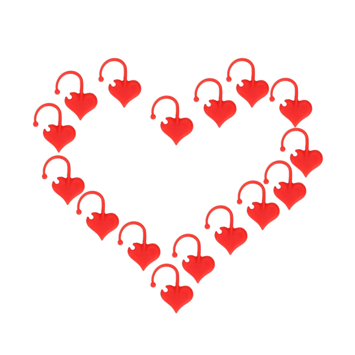 Sewing Accessories 50pcs/Box Heart Shaped Locking Stitch Markers Red Plastic Knitting Stitch Counters DIY Needle Arts Craft