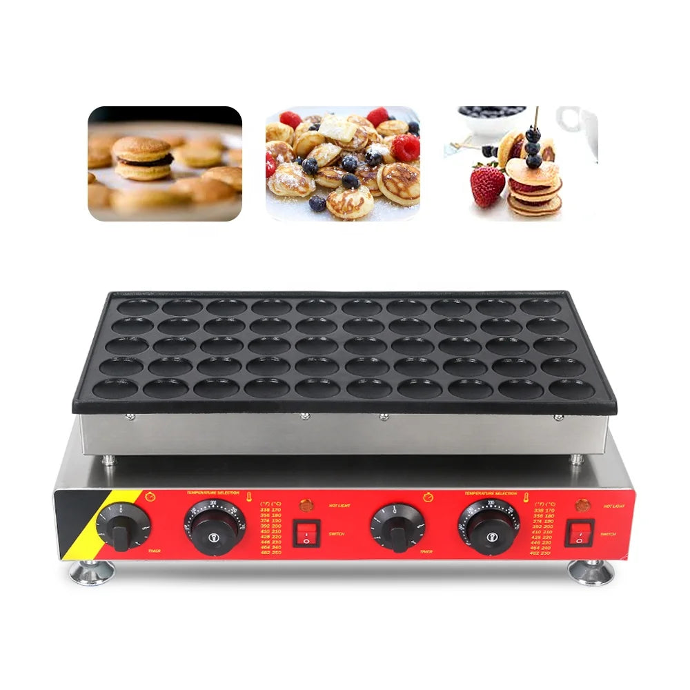 Commerical 50 Mini Dutch Poffertjes Grill Electric Pancake Waffle Maker Dorayaki Machine Poffertjes Waffle Machine