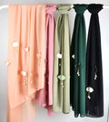 Zifeng OEM Bufandas Mujer De Senten Instant Muslim Scarf  Women Plain Beaded Chiffon Hijab